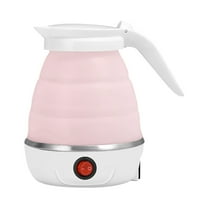 ChiqVue Travel Electric Kettle – 600ml Silicone Kettle for Boiling Water – 110V US Plug，Pink