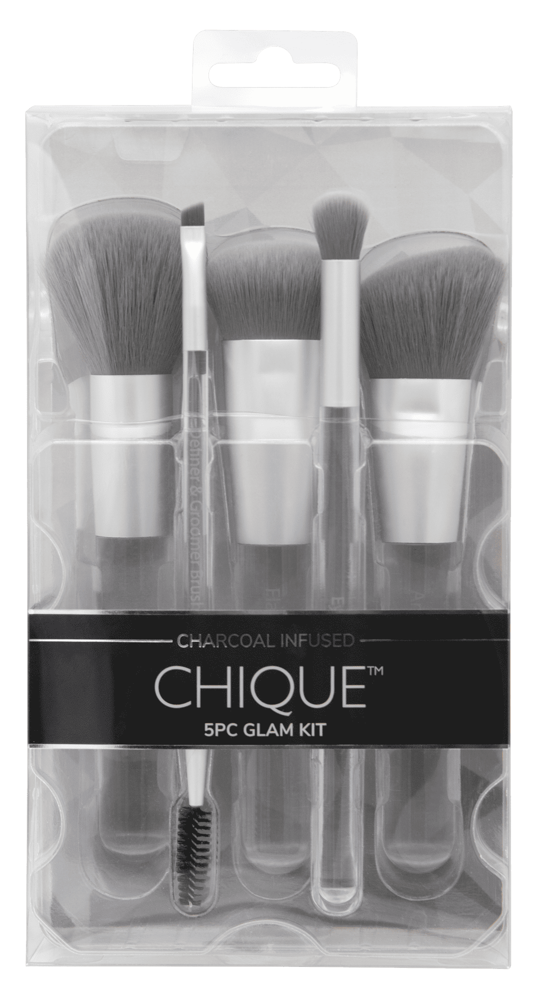Chique Charcoal Infused Glam Brush 5pc Makeup Brush Set