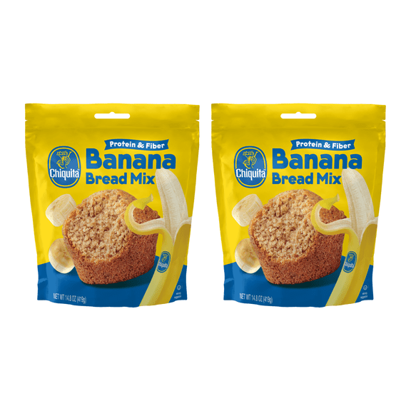 Chiquita Extra Fiber and Protein Banana Bread Mix, 14.8 OZ (Pack of 2)