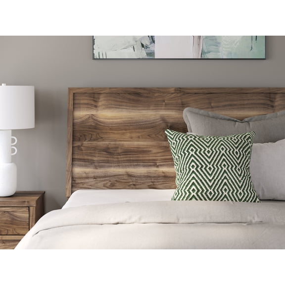 Signature Design by Ashley Darcalli Queen Panel Headboard, Mid-Century Modern Brown Wood-Look Finish