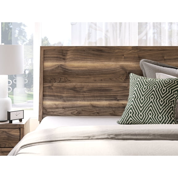 Signature Design by Ashley Darcalli King Panel Headboard, Mid-Century Modern Brown Wood-Look Finish
