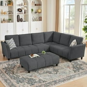 Jarenie Tornama Large Modular Sectional Sofa with Reversible Chaise and Storage Seat, Dark Gray