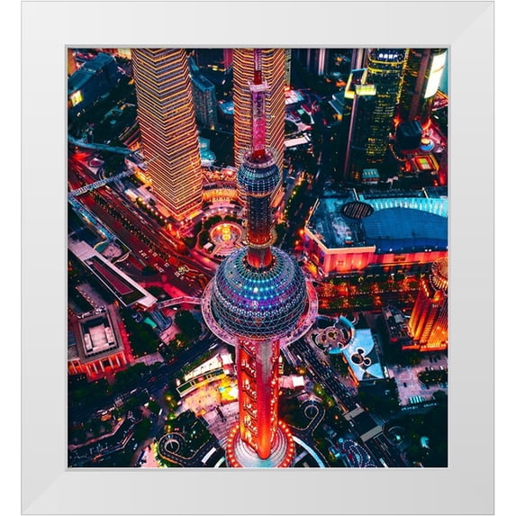 Chiriaco, Carmine 26x28 White Modern Wood Framed Museum Art Print Titled - Oriental Pearl Tower