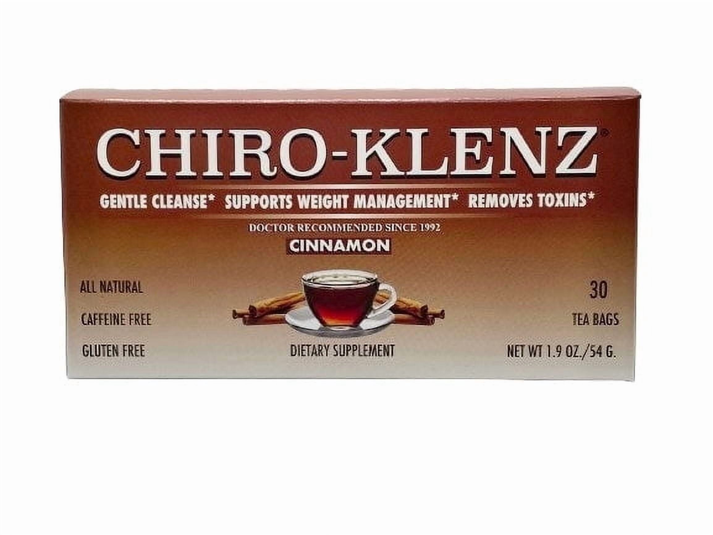 Glenz Tea Chiro-Klenz, Herbal Detox Tea, Cinnamon Flavor, 30 Tea Bags - Walmart.com
