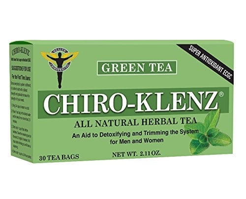 Chiro-Klenz With Green Tea  - Natural Herbal Tea for Detox, Constipation and Bloating Relief - No Sugar, Caffeine, or Gluten