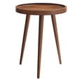 thumbnail image 1 of Chiro Round Wood Side Table in Walnut, 1 of 3