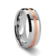 thumbnail image 1 of Chiron Rose Gold Inlaid Beveled Tungsten Ring, 1 of 1