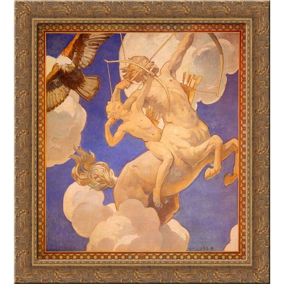 Chiron and Achilles 20x22 Gold Ornate Wood Framed Canvas Art by Sargent, John Singer