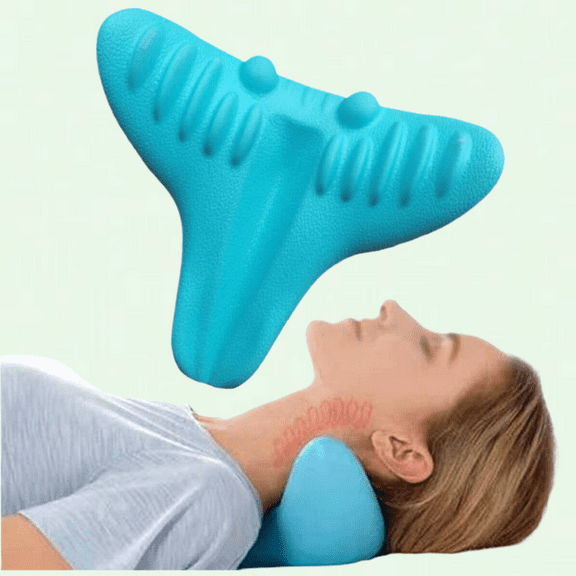 Chiropractic Pillow for Neck Pain Relief, Cervical Traction Device for Travel Relaxation