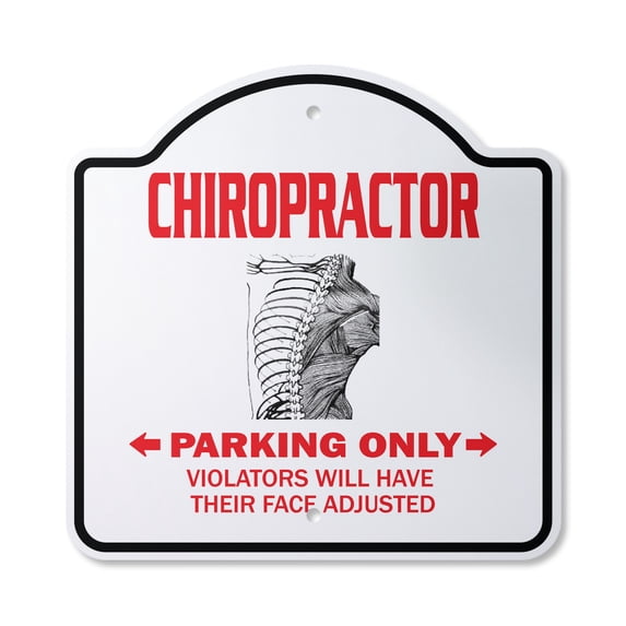 Chiropractor 14" X 14" Sign | Indoor/Outdoor Plastic | SignMission Designer Parking Back Dc Adjustment Chiropractic Novelty Gift Funny Joke Gag Road Garage