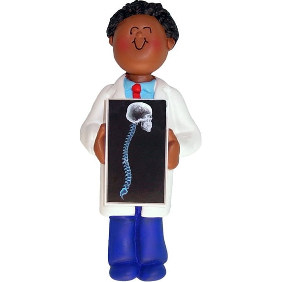 Chiropractor X-Ray Tech Male African-American Personalized Christmas Ornament DO-IT-YOURSELF