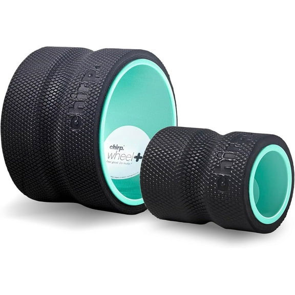 Chirp Wheel Foam Roller - Targeted Back & Neck Pain Relief, Muscle Massage, Trigger Point Therapy, High-Density Foam Tool for Physical Therapy, Stretching & Exercise, 500lbs Capacity, 2-Pack Mint