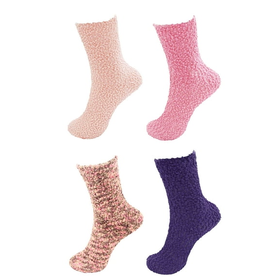 Chirpy Socks Assorted Super Soft Cozy Warm Colorful Microfiber Knobby Socks - 4 Pairs - Assortment 97