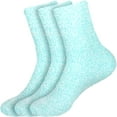 thumbnail image 1 of Chirpy Socks Women's Fuzzy Warm Feather Soft Socks - Light Blue - 3prs, 1 of 8