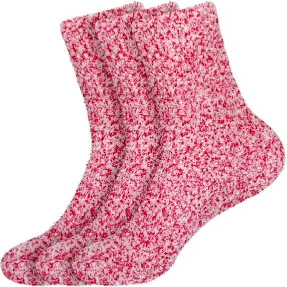 BambooMN Women's Feather Soft Fuzzy Socks - Magenta - 3 Pairs