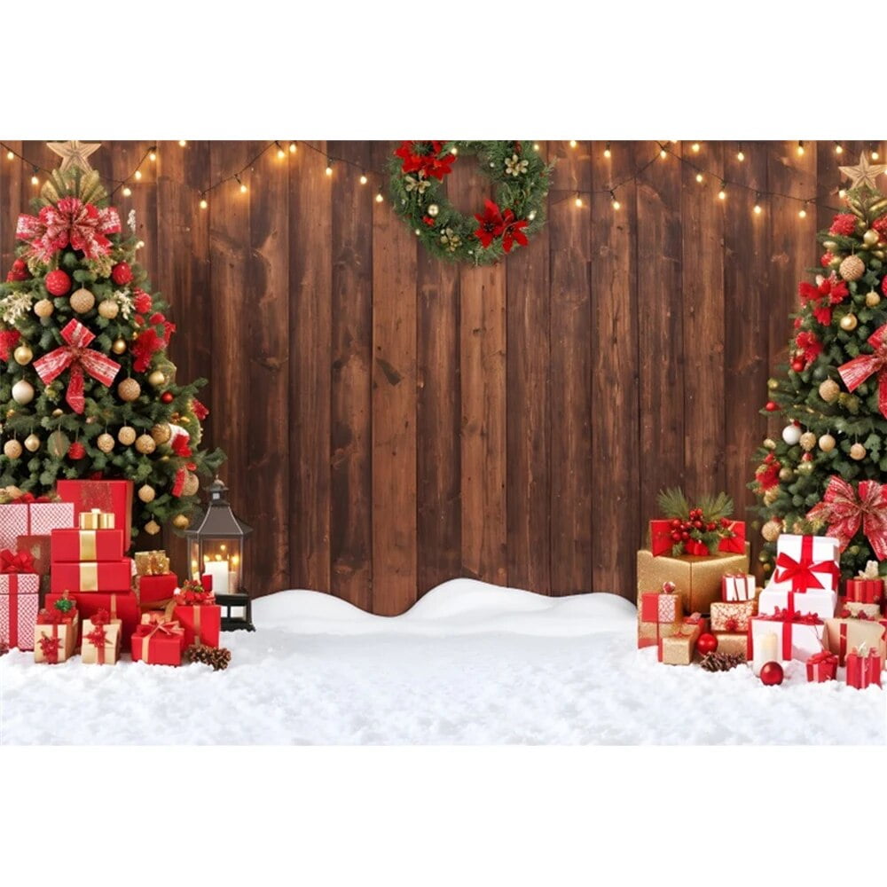 Chirstmas Backdrop Photography Wooden Plank Snow Baby Portrait ...