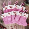 thumbnail image 1 of Chirstmas Clearance! Mini Christmas Stockings Pink Present Bag with White Rims, Hanging Candy Bag Socks Christmas Tree Ornaments, Christmas Socks Decoration Gift Bag Snacks Home Decorations, 1 of 7