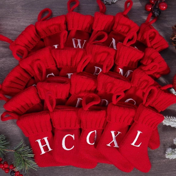 Mini Christmas Stockings Red Present Bag with White Rims, Hanging Candy Bag Socks Christmas Tree Ornaments, Christmas Socks Decoration Gift Bag Snacks Home Decorations
