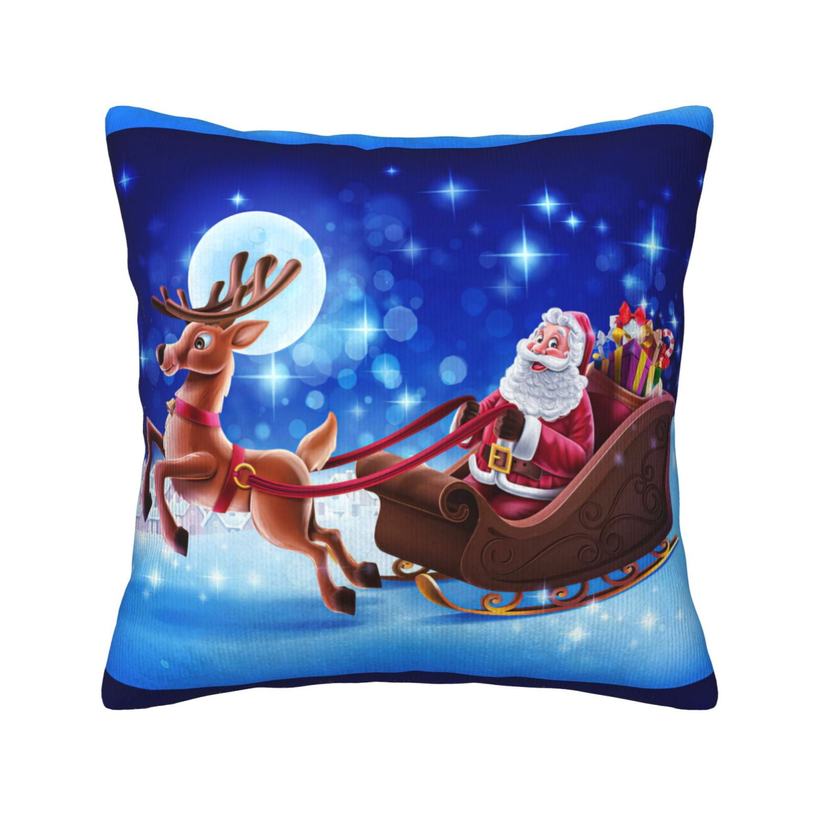 Chirstmas Santa And Deer Christmas Pillows Cozy Throw Pillows