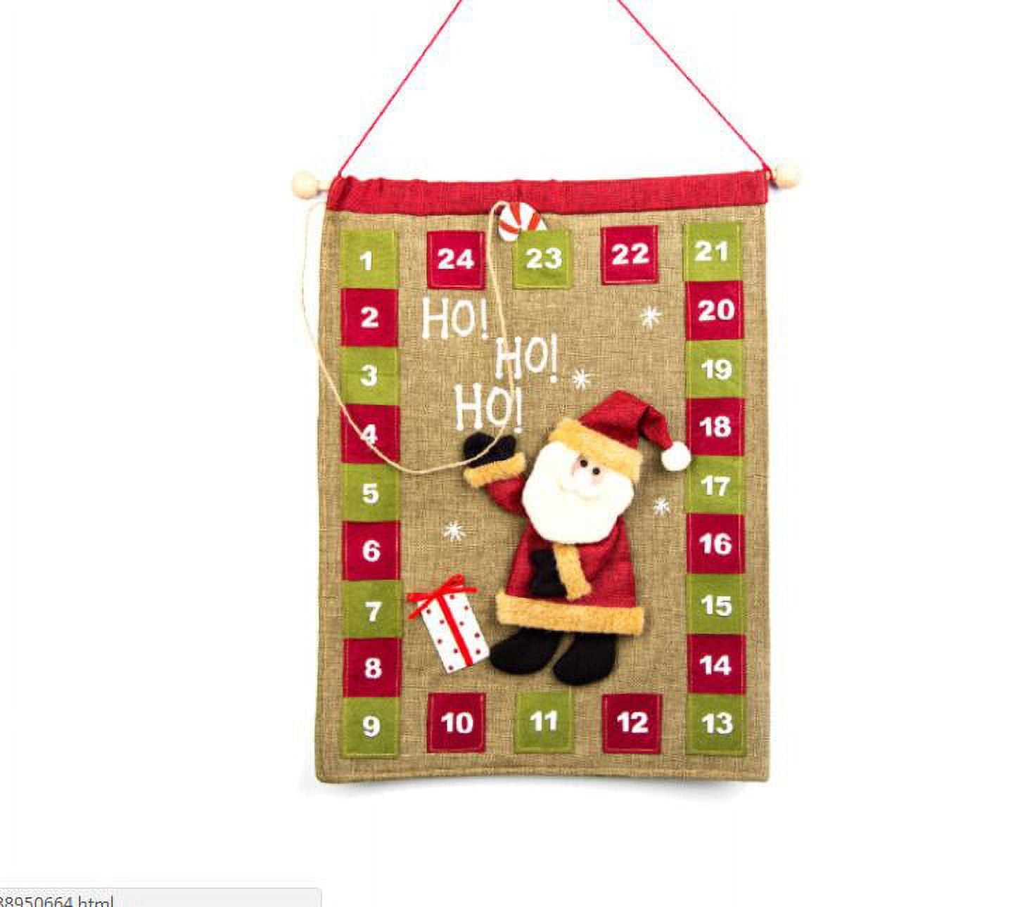 Chirstmas Santa Claus Advent Calendar Linen Countdown to Christmas Calendars for Kids, Holiday
