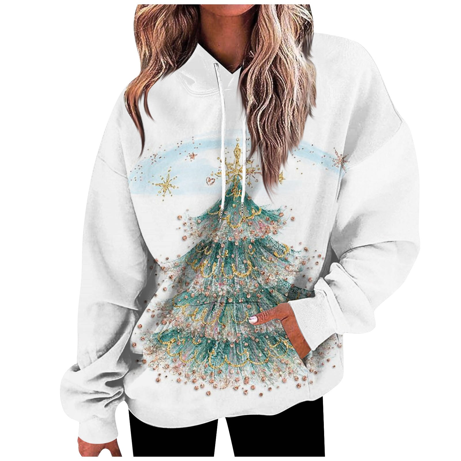 Chirstmas Sweaters for Women Women's Casual Fashion Christmas Print ...