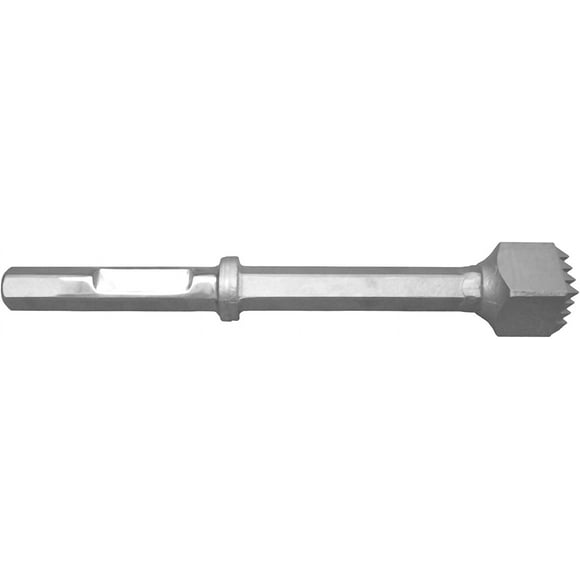 Chisel 1-1/8 by 6-Inch Hex Shank w/notch, Steel Bushing Tool, 16 Steel Teeth - Designed for 1-1/8" Hex Notch Demolition Hammers - Great for Removing Uneven Concrete