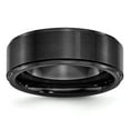 thumbnail image 1 of Chisel Black Ceramic Ridged Edge 8mm Brushed and Polished Band, 1 of 7