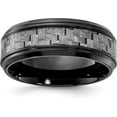 thumbnail image 1 of Chisel Black Titanium Polished with Grey Carbon Fiber Inlay 8.00mm Band - Ring Size 11.0, 1 of 6
