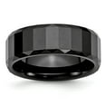thumbnail image 1 of Chisel Ceramic Black Faceted 8mm Polished Beveled Edge Band, 1 of 1