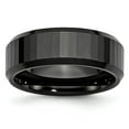 thumbnail image 1 of Chisel Ceramic Black Faceted Beveled Edge 8mm Polished Band, 1 of 1