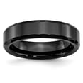 thumbnail image 1 of Chisel Ceramic Black Faceted and Beveled Edge 6mm Polished Band, 1 of 7