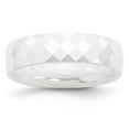 thumbnail image 1 of Chisel Ceramic White 6mm Faceted Polished Wedding Band, 1 of 5