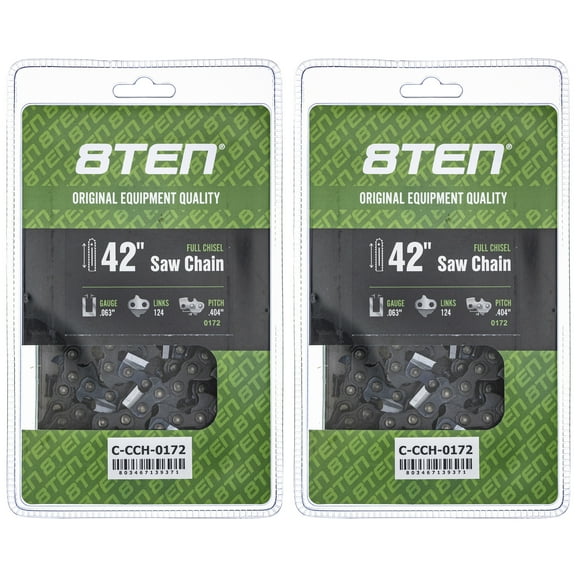 Chisel Chainsaw Chain 42 inch .063 .404 124DL for Husqvarna 501843124 2 Pack 810-CCC2394H