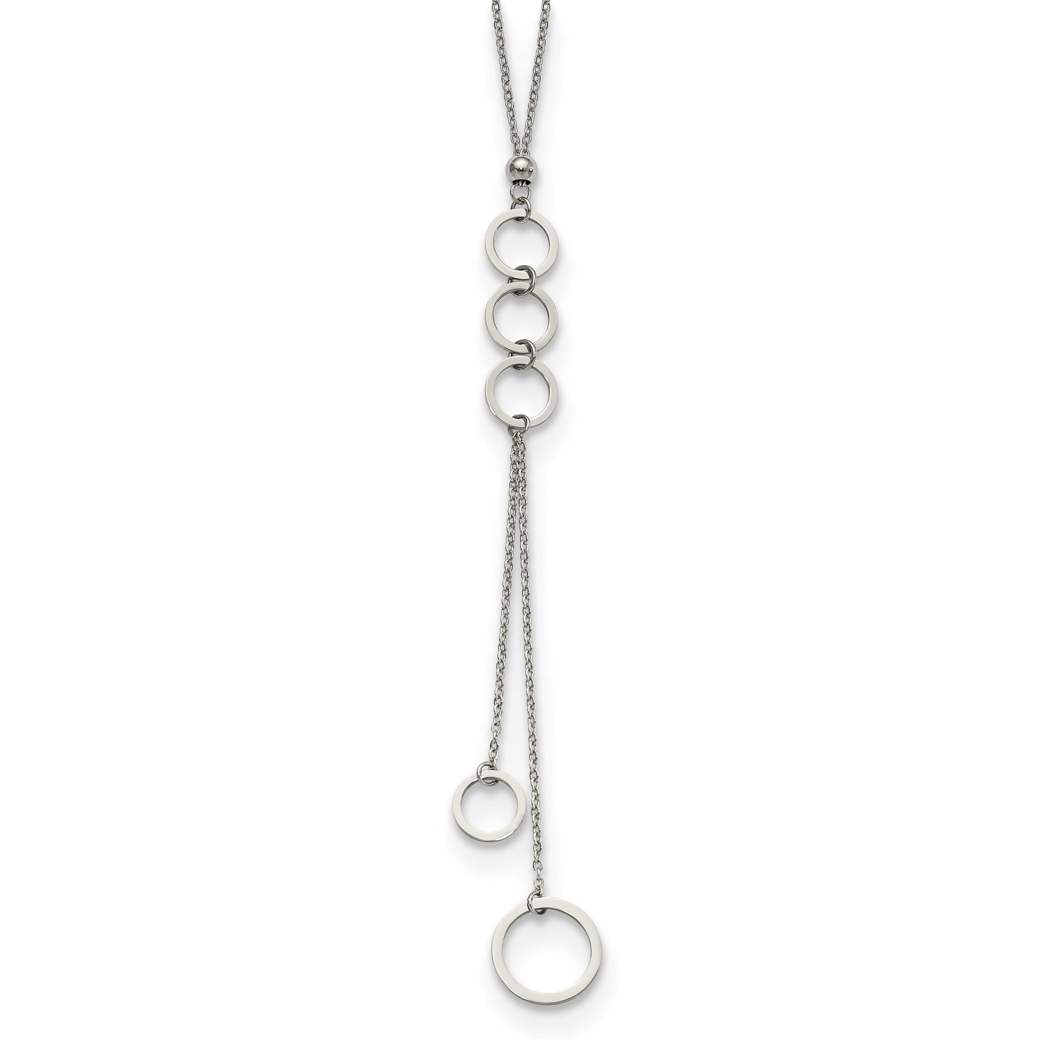 Chisel Circle Dangle Necklace in Stainless Steel, 23 inch - Walmart.com