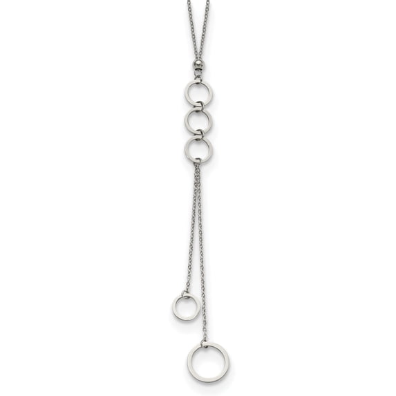 Chisel Circle Dangle Necklace in Stainless Steel, 23 inch - Walmart.com