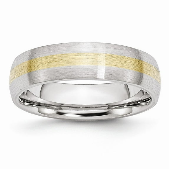 Chisel Cobalt 14k Gold Inlay Satin 6mm Band