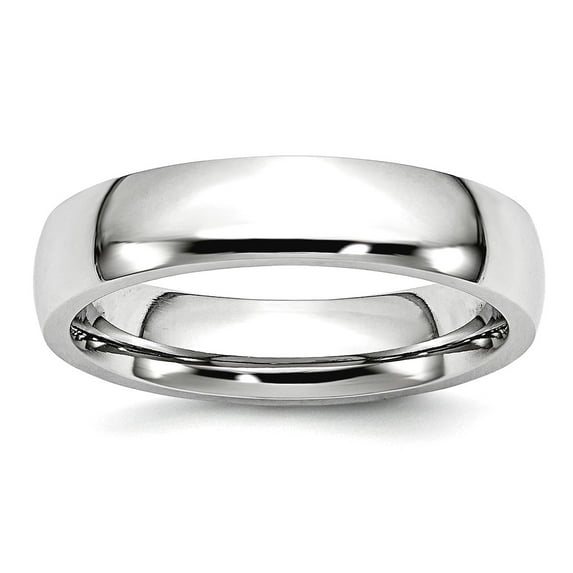 Cobalt Chromium Half Round Polished 5mm Band Ring Size 9.5 Ring for Women and Men