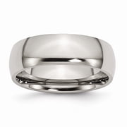 Chisel Comfort-Fit Half Round Wedding Band in Titanium, 7mm