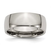 Chisel Comfort-Fit Half Round Wedding Band in Titanium, 8mm