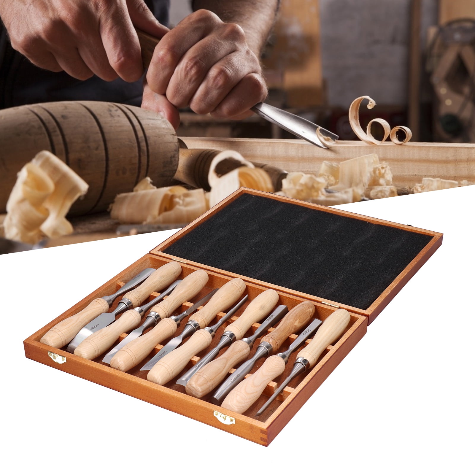 Chisel Kit, Labor Saving Multiple Shapes Chisels Cutter 12Pcs For Woodworking Projects