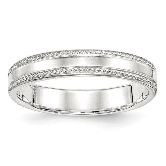 Chisel QDEB040-11 4 mm Sterling Silver Design Edge Band - Size 11