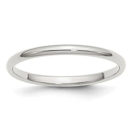 Chisel QWH020-10 2 mm Sterling Silver Half-Round Band, Size 10