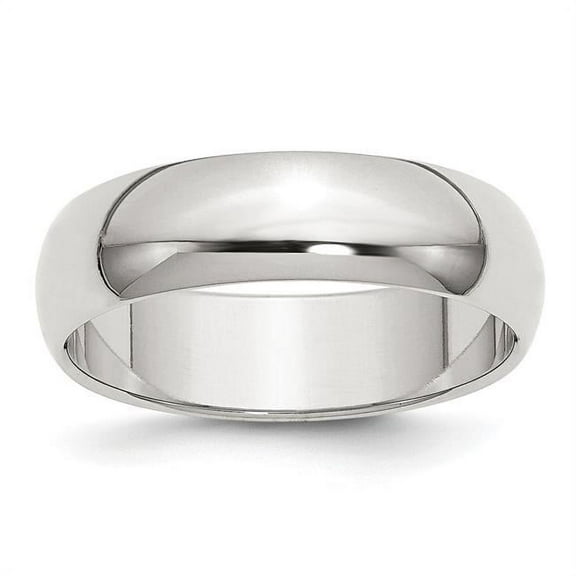 925 Sterling Silver Solid Polished Half Round 6mm Half-Round Band Size 9 Ring for Women and Men