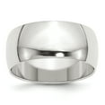 thumbnail image 1 of 925 Sterling Silver Solid Polished Half Round 9mm Half-Round Band Ring Size 11.5 Ring for Women and Men, 1 of 3