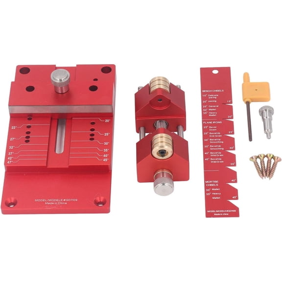 Chisel Sharpening Aluminum Alloy Construction Easy to Use Versatile Tool Angle Sharpening Kit Fits Chisels or Planer Blades, Hilitandkbgx987qmz