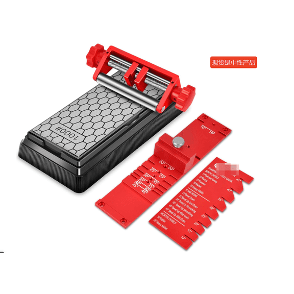 Chisel Sharpening Jig with Honing Guide, Angle Fixture and Gauge 10-45 Degree, 400/1000 Grit Diamond Sharpening Stone, for Chisels and Plane Blades 0.1 to 2.8 Inch Wide, Woodworking Sharpening Kit