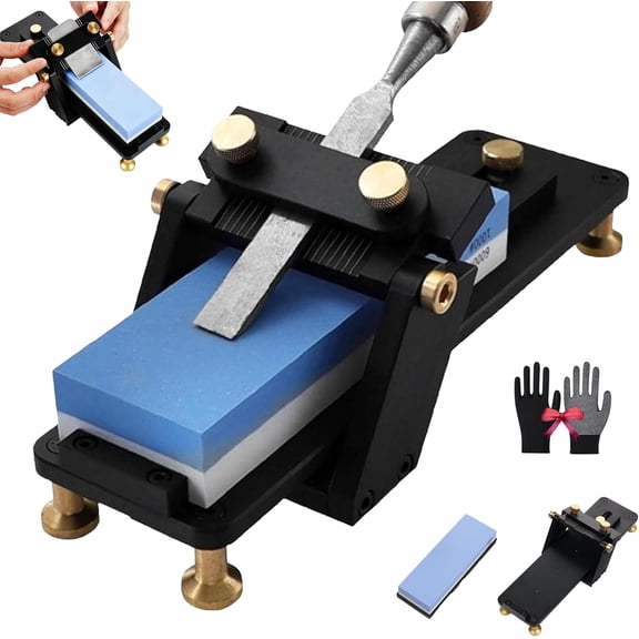 Chisel Sharpening Jig, Professional-Sharpener-Whetstones-Fixed-Angle-Sharpening with Fixed Angle Sharpener, 4 Legged Non-Slip Base, for Woodworking Carving Chisel Knife (1PC)