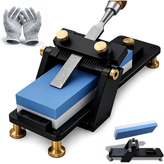 Chisel Sharpening Jig Set, Fixed Angle Whetstone & Wood Honing Guide Grinding Frame, Professional Sharpening Stone Tool Kit for Woodworking, Carving Knife, and Planes