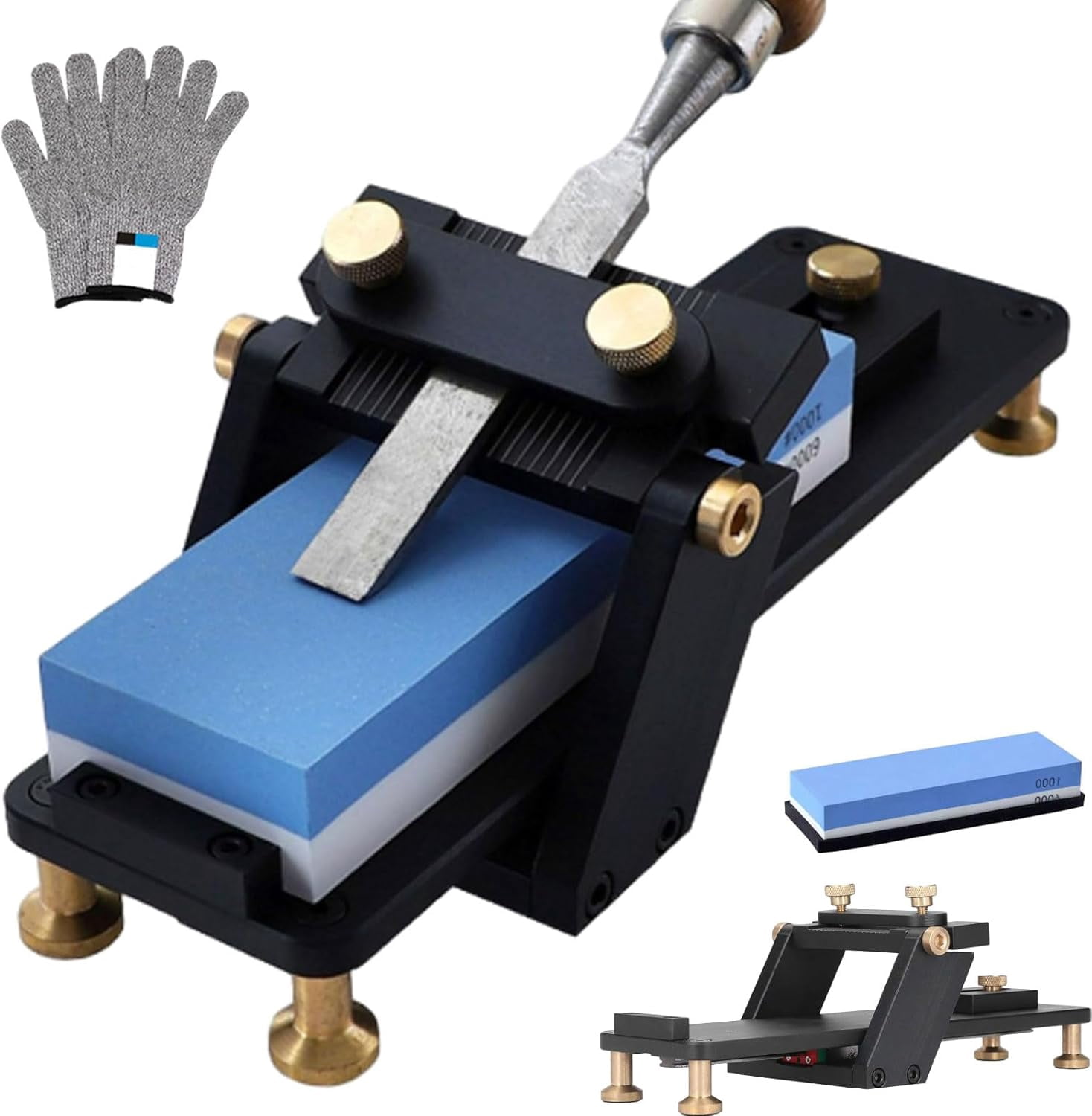 Chisel Sharpening Jig & Whetstone Set, Fixed Angle Whetstone Set ...