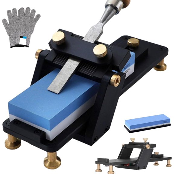 Chisel Sharpening Jig & Whetstone Set, Fixed Angle Whetstone Set, Grinding Frame Tool for Woodworking Carving Chisel and Blades